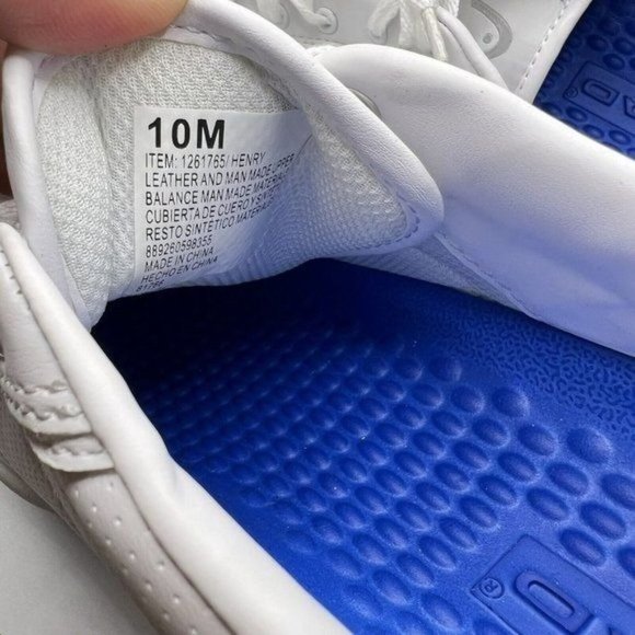 Only 1 Right Foot Men's Shoes Head  White Navy Heather Slip Resistant Size 10 - Picture 3 of 10